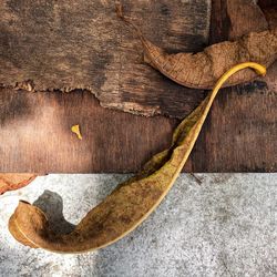 High angle view of bananas on table