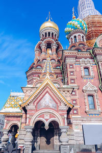 View of famous church of savior resurrection of christ on spilled blood, st petersburg, russia