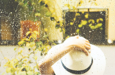 Close-up of wet window