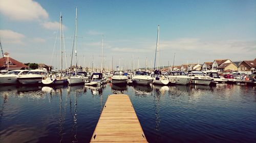 Boats in harbor