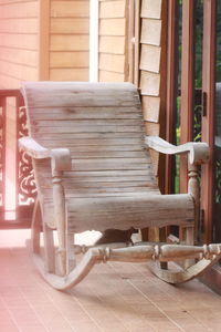 Empty chair in building