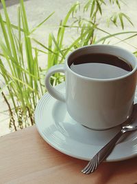 Close-up of coffee on table