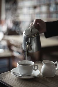 Coffee cup on table