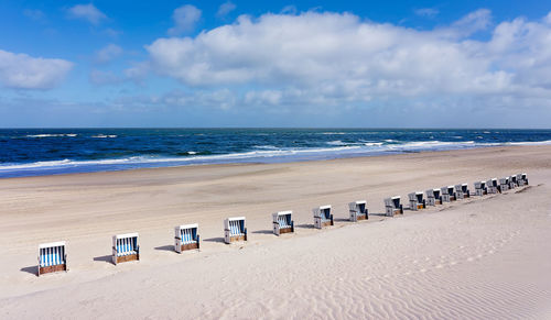 Scenic view of beach against sky