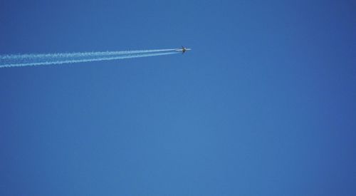 Low angle view of tree against clear blue sky