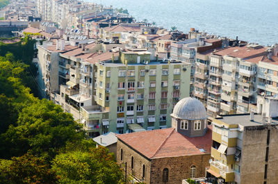 High angle shot of townscape