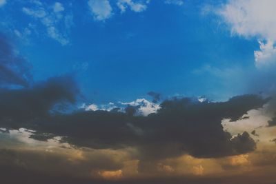 Low angle view of clouds in sky