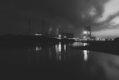 View of illuminated city at night