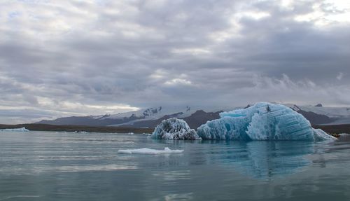 Iceberg in big lagoon in iceland