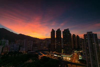 Cityscape at sunset