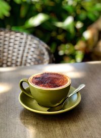 Close-up of coffee on table