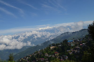 High angle view of townscape against sky