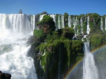 Scenic view of waterfall