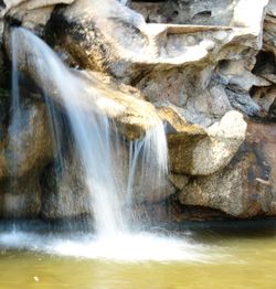 Scenic view of waterfall