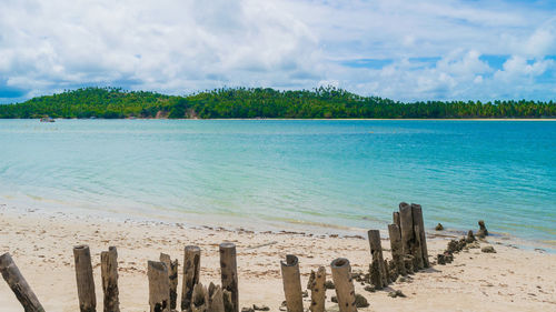 Panoramic view of beach against sky