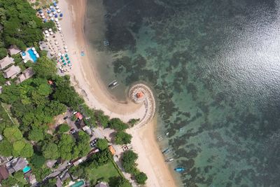 High angle view of beach