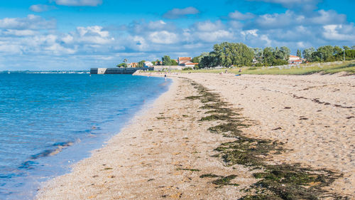 Scenic view of beach against sky