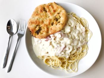 Directly above shot of food in plate