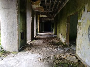 Corridor in abandoned building