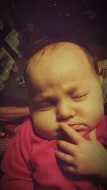 Close-up portrait of cute baby girl