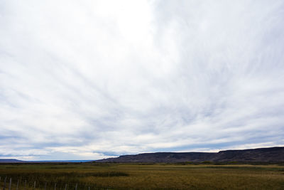 Scenic view of field against sky