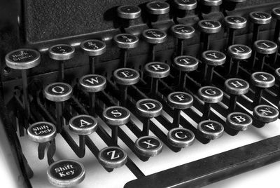 High angle view of computer keyboard