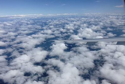 Aerial view of clouds over blue sky