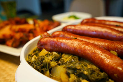 Close-up of served food on plate