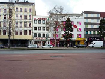 City street with buildings in background