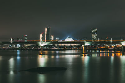 Illuminated city at night