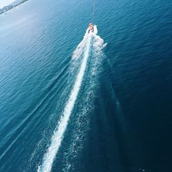 High angle view of person on sea