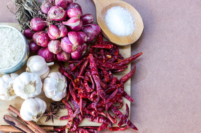 Close-up of vegetables on table