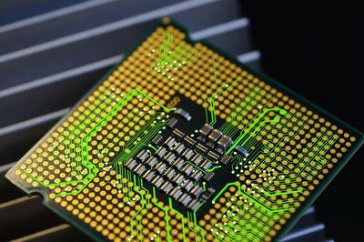 Close-up of computer chip