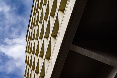 Low angle view of modern building against sky