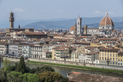 Cityscape of florence from michelangelo square with the cathedral in the background