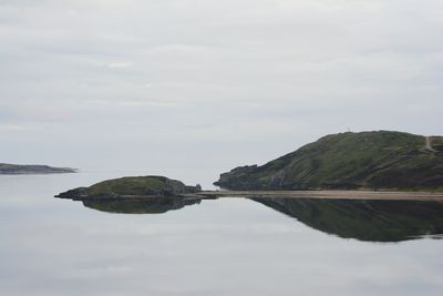 Reflection of sky and clouds in water