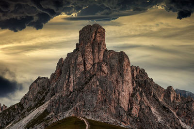 Thunderstorm in the dolomites, giau pass