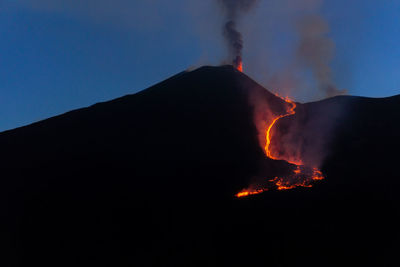 Scenic view of fire at night