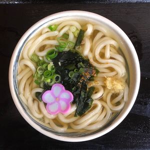 High angle view of soup in bowl