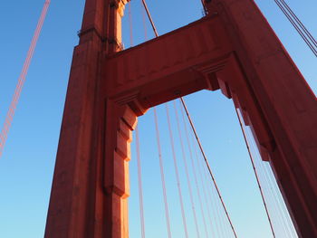 Low angle view of suspension bridge