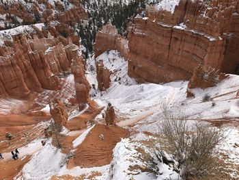 Rock formations in snow