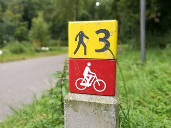 Close-up of road sign