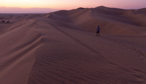 Scenic view of desert during sunset