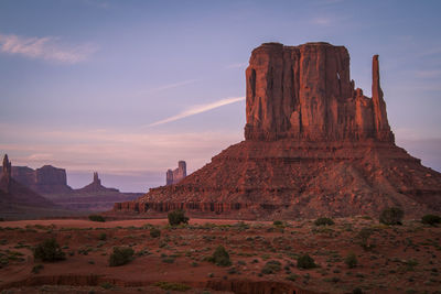 Rock formations at sunset