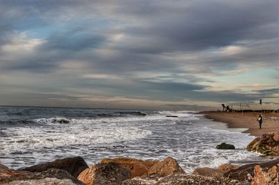 View of sea against cloudy sky