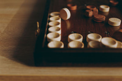 Close-up of pills on table