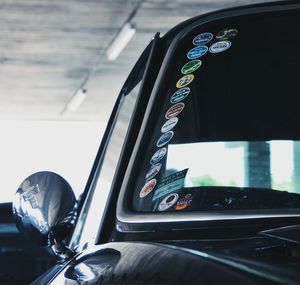 Close-up of car window