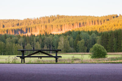 Scenic view of landscape against clear sky