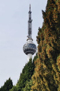 Low angle view of berlin tower against clear sky