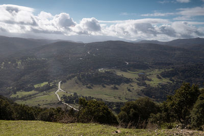 High angle view of landscape against sky